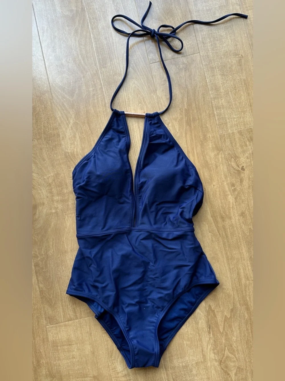 Ted Baker Halter Swimsuit Pikaa One Piece Navy Blue Bathing Suit, Size 2, NWT